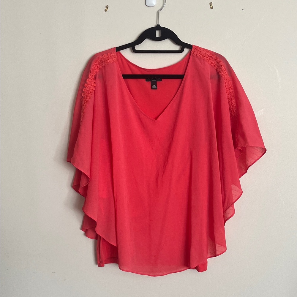 I.N. Studio V-Neck Blouse with Lace Accents